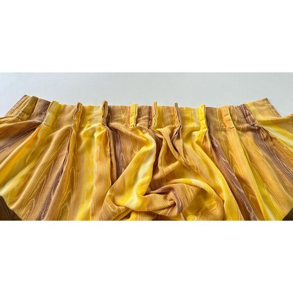 Vintage 60s curtain, orange, brown, yellow abstract bark print, Fiberglass panel - Picture 6 of 10